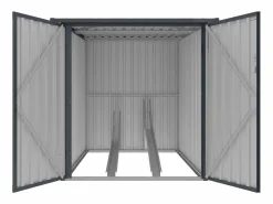 Cobertizo de bicicletas de acero galvanizado con efecto madera de 2,8 m² para 2 bicicletas - NIKI^EXPERTLAND Discount