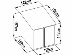 Cobertizo de bicicletas de acero galvanizado con efecto madera de 2,8 m² para 2 bicicletas - NIKI^EXPERTLAND Discount