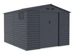EXPERTLAND Cobertizo de jardín de acero galvanizado antracita 8,94 m² ADELMO Gris antracita New