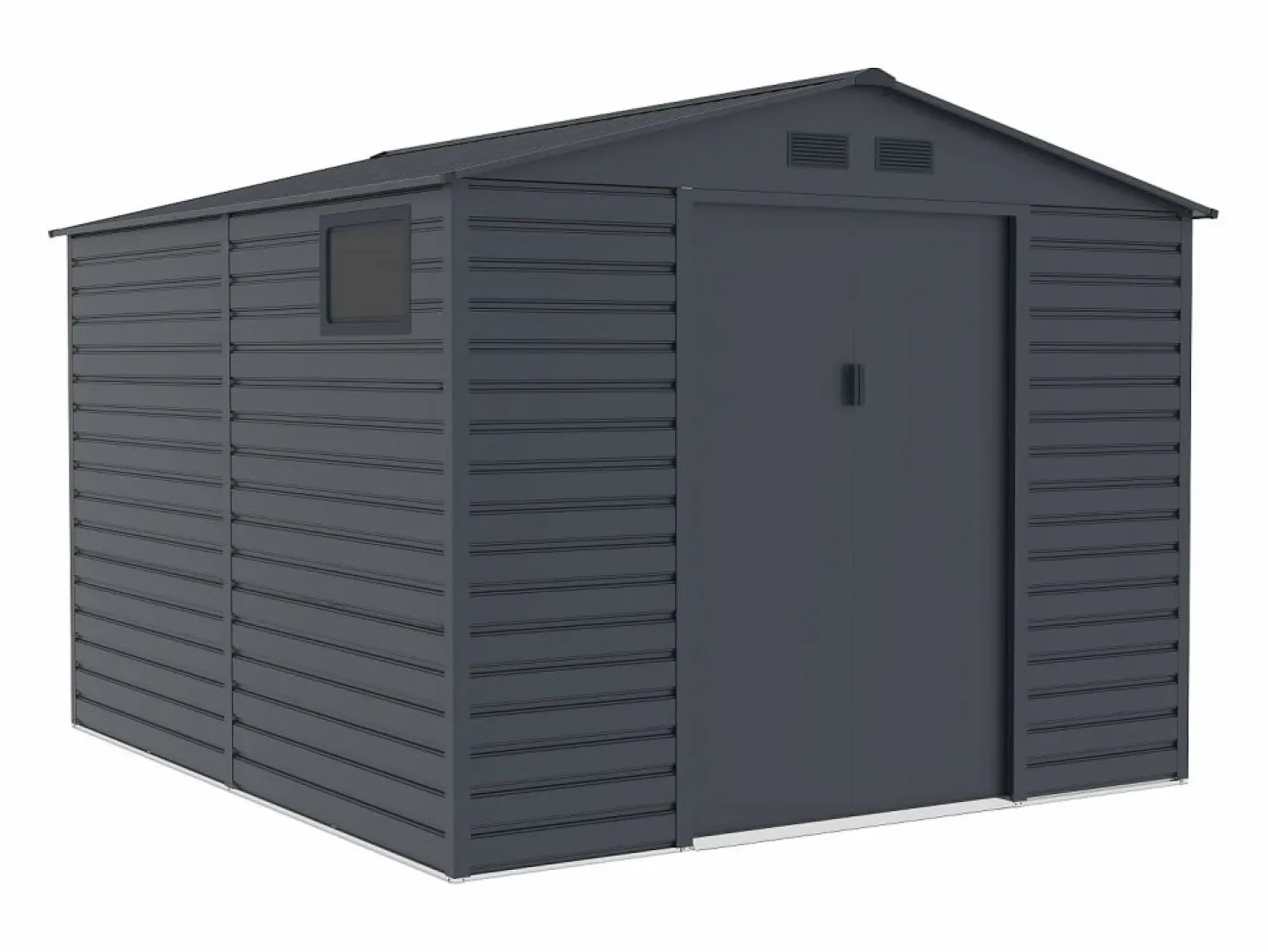 EXPERTLAND Cobertizo de jardín de acero galvanizado antracita 8,94 m² ADELMO Gris antracita New