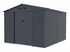 EXPERTLAND Cobertizo de jardín de acero galvanizado antracita 8,94 m² ADELMO Gris antracita New