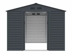 EXPERTLAND Cobertizo de jardín de acero galvanizado antracita 8,94 m² ADELMO Gris antracita New
