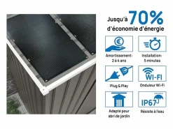 Habitat et jardin Cobertizo de jardín metálico <> - 12,99 m² con panel solar Topo