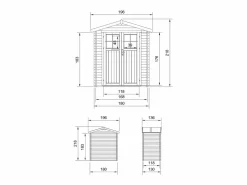 Cobertizo de madera - 136x196cm/1.98m² - M367F^Timbela Best
