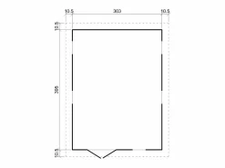 Cobertizo de madera con suelo tratado - 324x416 cm / 12m² - M336+M336G^Timbela Hot