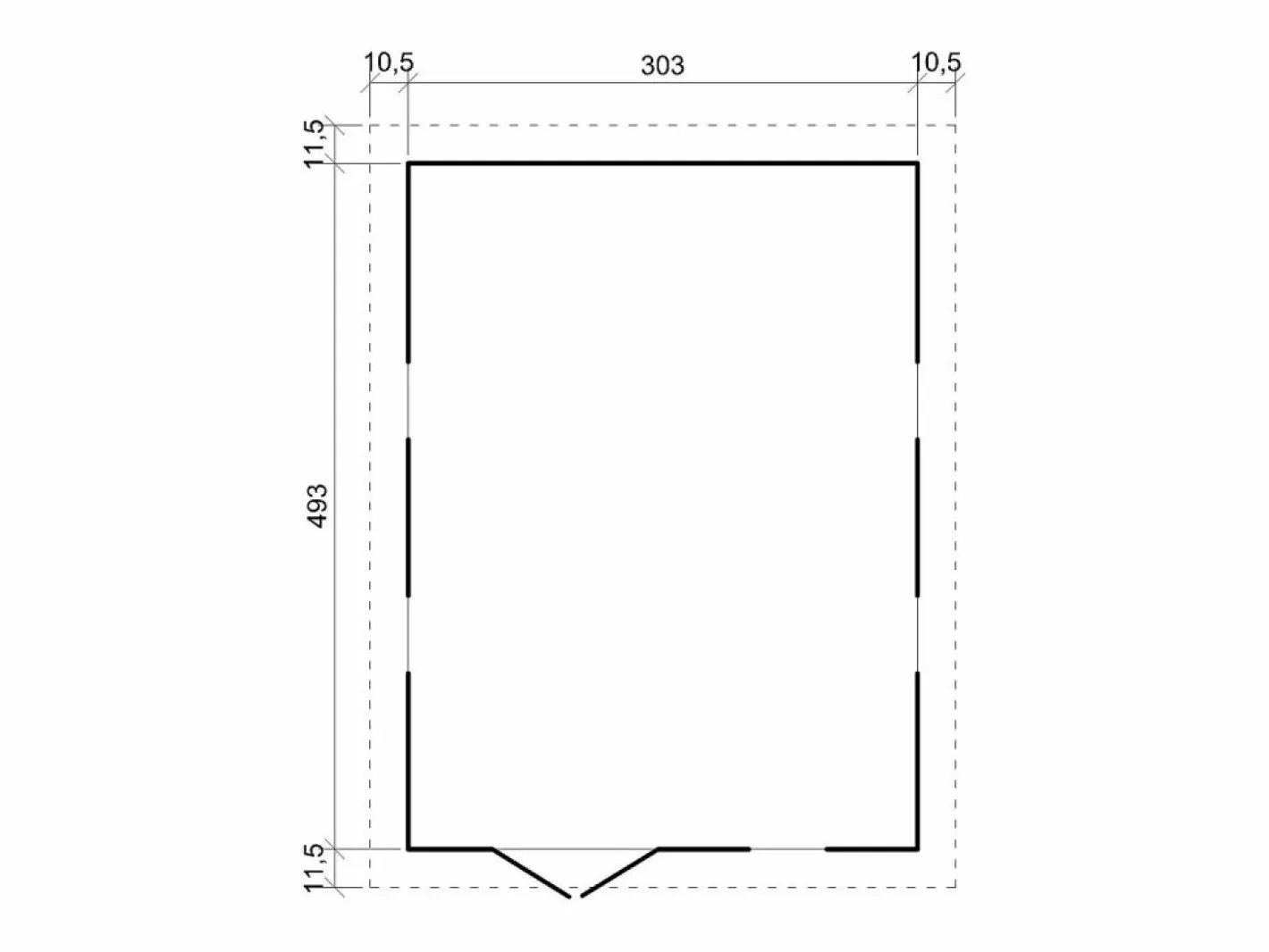 Cobertizo de madera con suelo tratado - 324x516 cm /15 m² - M337+M337G^Timbela Sale