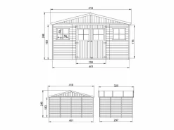 Timbela Caseta De Jardín|Cobertizo de madera para jardín - A246x418x320 cm / 12m² - M331
