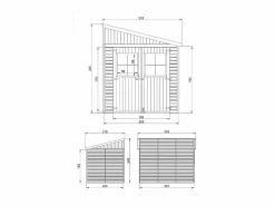Timbela Caseta De Jardín|Cobertizo de madera sin pared lateral con suelo tratado - 6.1 m² - M339A+M339G