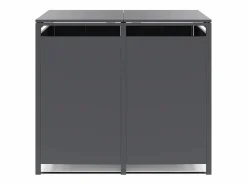 Cobertizo para basura acero galvanizado 2 cubos 132x80x116 240L LOKAFA^EXPERTLAND Outlet