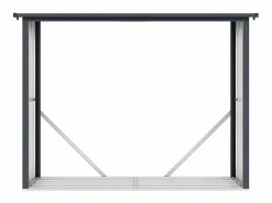Cobertizo para leña de acero efecto madera 4,9 estéreos 242 x 89 x 190 cm WINWOOD^EXPERTLAND Discount