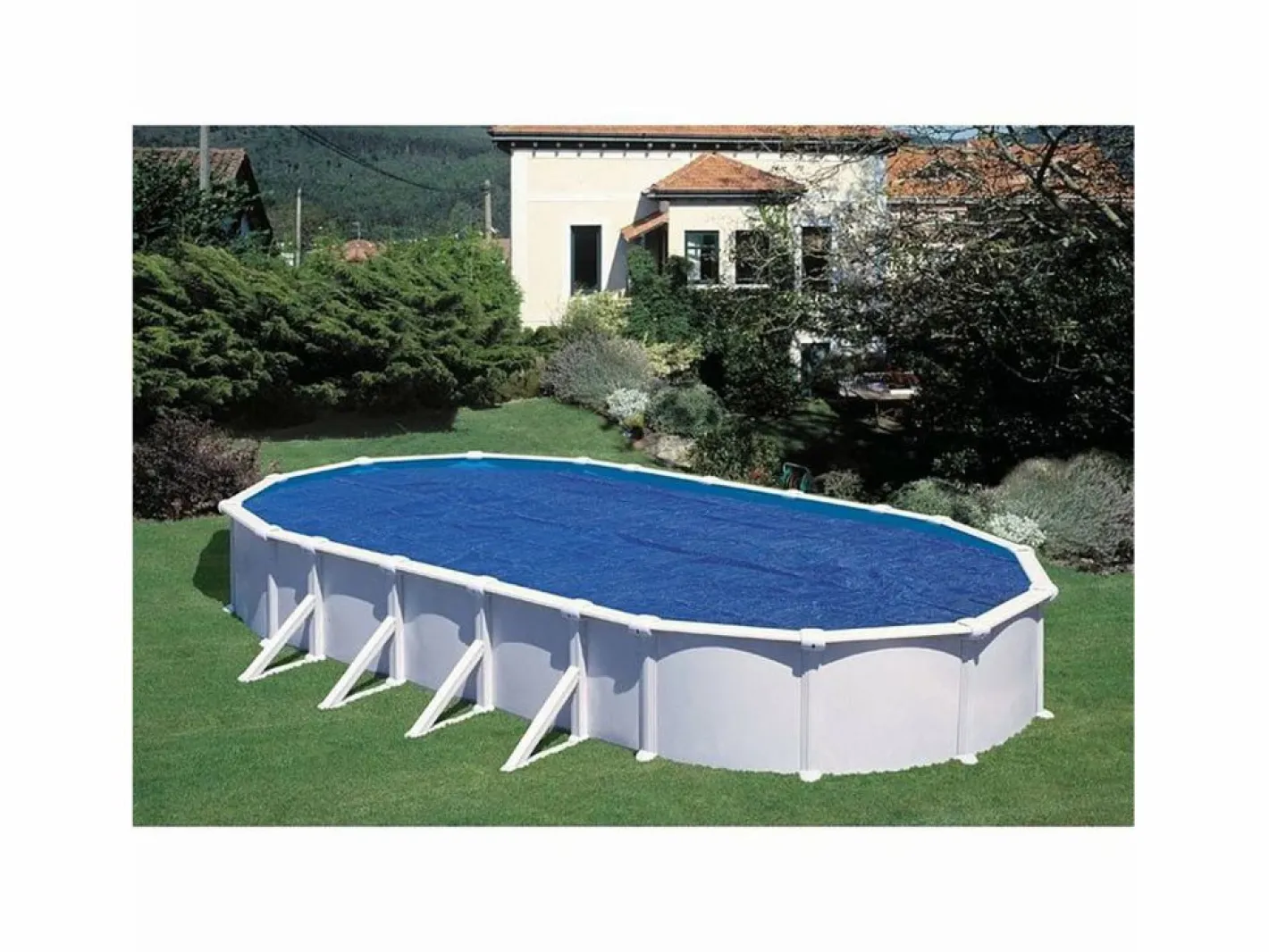 GRE Accesorio Piscina|Cobertor de Verano 805x460 cm para Piscinas Ovaladas de 810x470 cm | Cobertor Flotante Isotérmico
