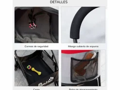 Cochecito para mascotas 82x49.5x98 cm^PawHut Best
