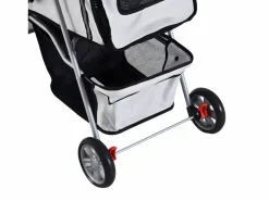 PawHut Cochecito para perro y gato 75x45x97 cm Gris