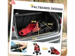 Cochecito plegable para perros pequeños y gatos, tela Oxford, , con ruedas giratorias y cesta de almacenamiento (67 x 45 x 96 cm)^ Online