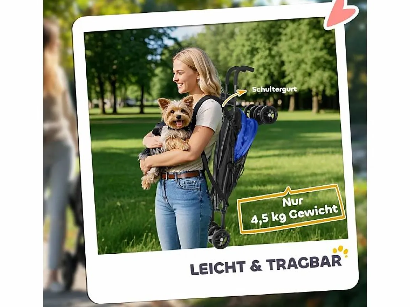 Transportín De Paseo Para Animales|Cochecito plegable para perros y gatos hasta 4 kg, poliéster, oscuro, con ventanas de malla y almacenaje (76x44x103 cm)