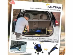 Transportín De Paseo Para Animales|Cochecito plegable para perros y gatos hasta 4 kg, poliéster, oscuro, con ventanas de malla y almacenaje (76x44x103 cm)