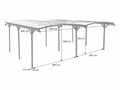 Sweeek Cochera|Cochera con extensión de aluminio y policarbonato 30m² antracita