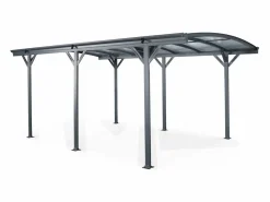 Sweeek Cochera|Cochera con techo de aluminio y policarbonato de 15m² antracita