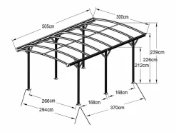EXPERTLAND Cochera|Cochera de aluminio autoportante para coche - 1 coche - 15,15 m² - - BARESA