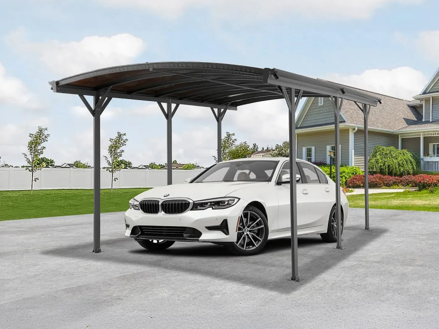 EXPERTLAND Cochera|Cochera de aluminio autoportante para coche - 1 coche - 15,15 m² - - BARESA