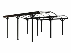 EXPERTLAND Cochera doble de aluminio para coches - 2 plazas - 30 m² - - BARESA Gris antracita Clearance