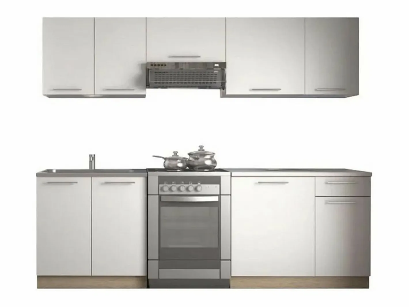 MSO Cocina Completa|Cocina blanca con encimera de roble RUSTICA