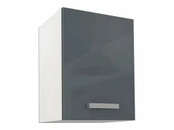 Vente-unique Cocina Completa|Cocina completa - 180 cm - 6 estantes - Blanco y gris - TRATTORIA