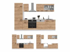 Vicco Cocina Completa|Cocina completa casa de campo blanca/roble dorado 350x60x81.6 r-line