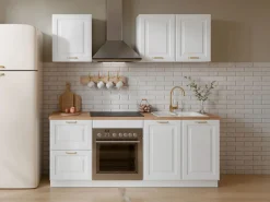 Cocina completa - Con encimera de 200 cm - Blanca y natural - CELOMIA^Vente-unique Clearance