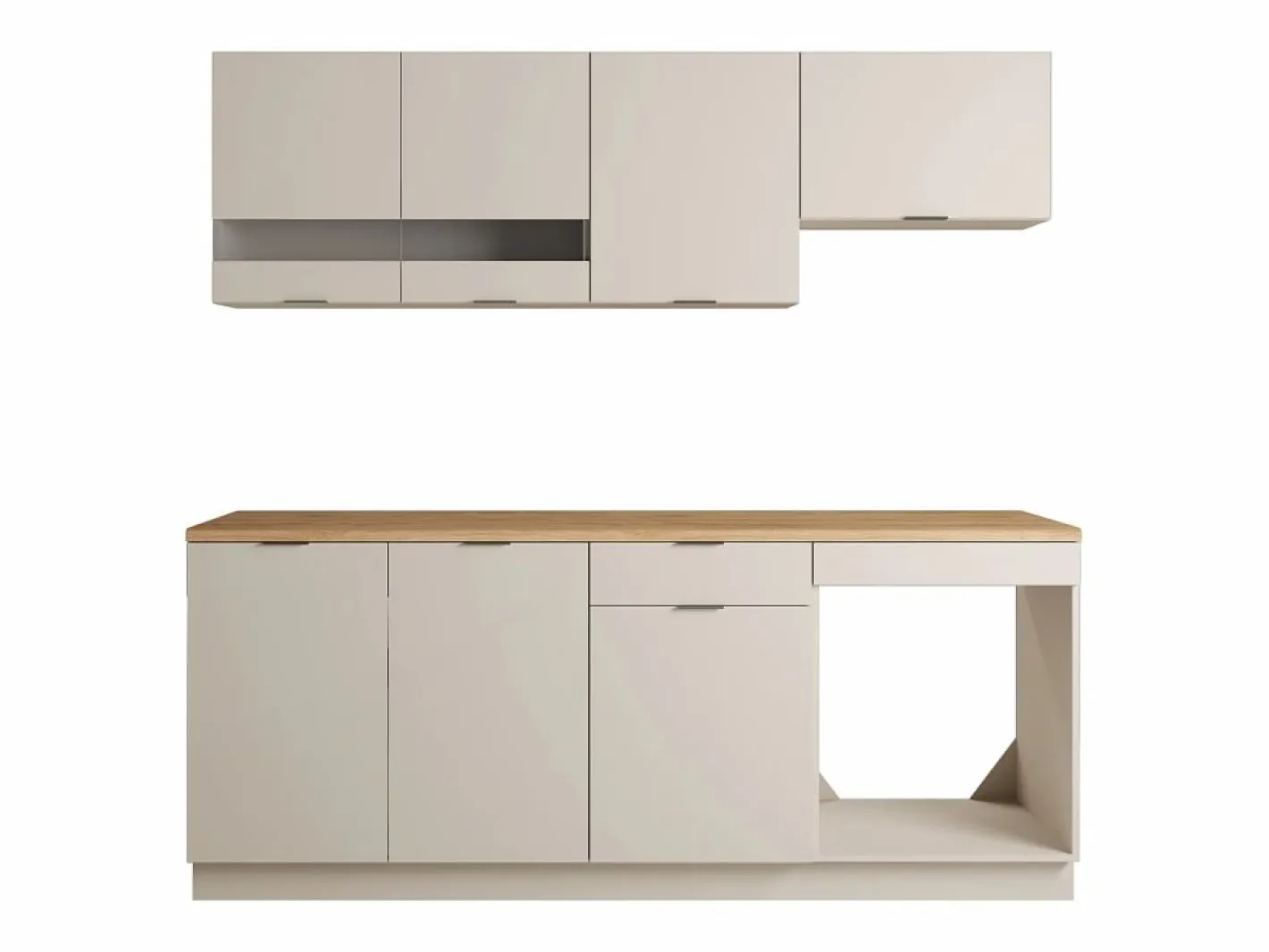 Cocina completa - Con encimera de 200 cm - Beige y Natural - CARMEO^Vente-unique Discount