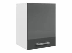 Vente-unique Cocina Completa|Cocina completa - Con encimera 240 cm - Gris brillante y Blanco - TRATTORIA
