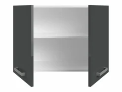 Vente-unique Cocina Completa|Cocina completa - Con encimera 240 cm - Gris brillante y Blanco - TRATTORIA