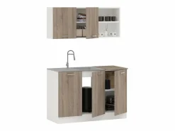 Cocina Completa haaus Ara, Roble Sonoma Oscuro/Blanco, L 120 cm^ Best