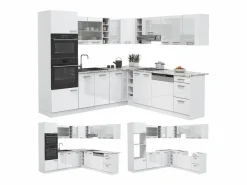 Vicco Cocina esquinera alto brillo/ 247x60x81.6 r-line Blanco Discount