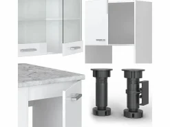 Vicco Cocina Completa|Cocina esquinera alto brillo/ 247x60x81.6 r-line