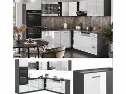 Vicco Cocina esquinera brillo/antracita 247x60x81.6 r-line Blanco Online