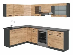 Vicco Cocina esquinera oro power roble/antracita 270x60x81.6 rick Color natural oscuro Online