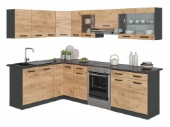 Vicco Cocina esquinera oro power roble/antracita 270x60x81.6 rick Color natural oscuro Online
