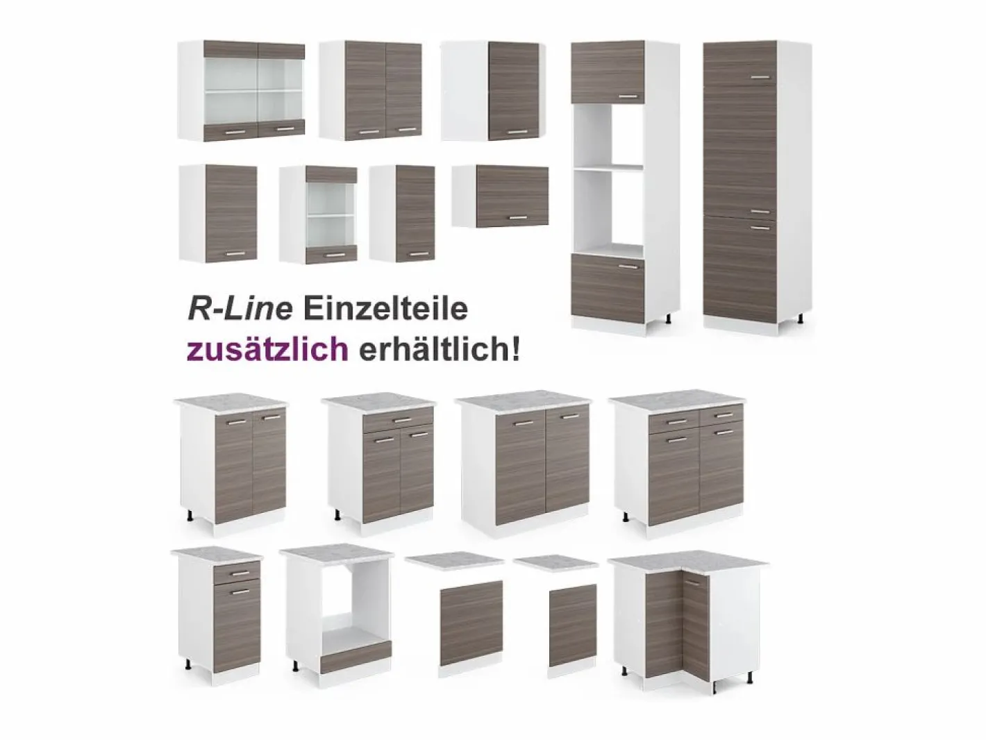 Cocina esquinera precioso gris/blanco 190x60x81.6 rick^Vicco Outlet