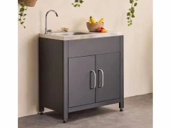 Sweeek Materiales Y Utensilios De Cocina|Cocina exterior de acero con fregadero de 80cm
