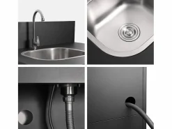 Cocina exterior de acero con fregadero y 2 puertas, 80cm^Sweeek New