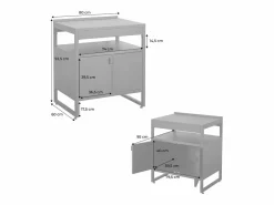 Cocina exterior de acero, 2 puertas, 80cm^Sweeek Sale