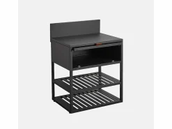 Cocina exterior de acero, 1 armario, 2 estantes, 80cm^Sweeek Discount