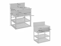 Cocina exterior de acero, 1 armario, 2 estantes, 80cm^Sweeek Discount