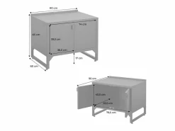 Sweeek Cocina exterior de acero, 2 puertas, 80cm Negro Clearance