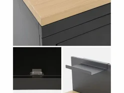 Cocina exterior de acero y decoración de madera 2 puertas 1 gancho,^Sweeek Online