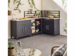 Cocina exterior de acero con 4 módulos^Sweeek New