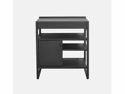 Sweeek Cocina exterior de acero 1 puerta 3 estantes, 80cm Negro
