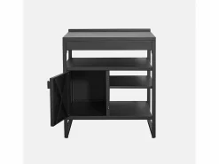 Sweeek Cocina exterior de acero 1 puerta 3 estantes, 80cm Negro