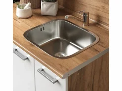Vicco Cocina Completa|Cocina para solteros blanco brillo intenso/roble dorado 160x46x81.6 r-line